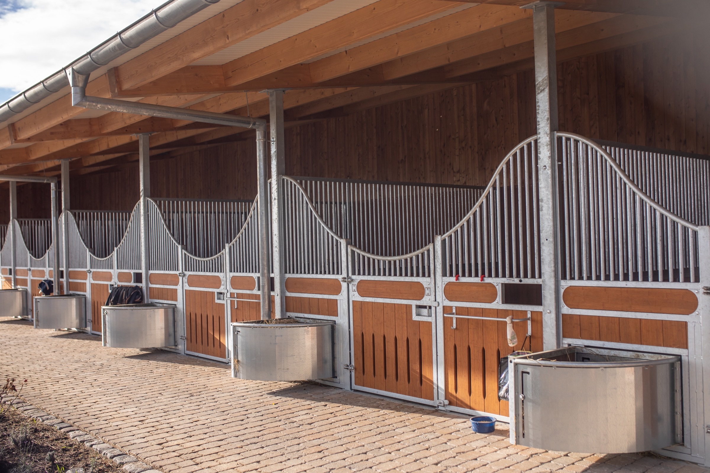 Großzügige Boxen mit Späne-Einstreu